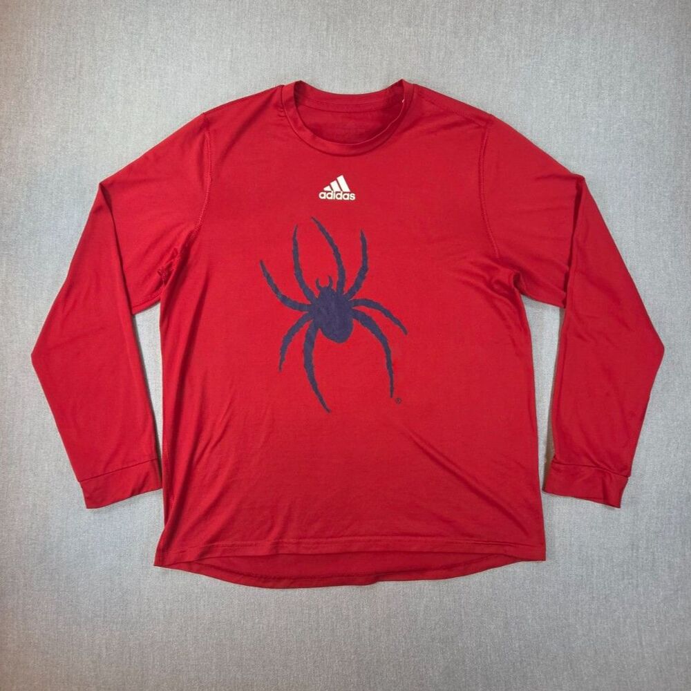 adidas Men's L Red Climacool Long Sleeve Spider Graphic Athletic Shirt